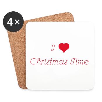 Christmas Love - Untersetzer (4er-Set) - Weiß - Vorne
