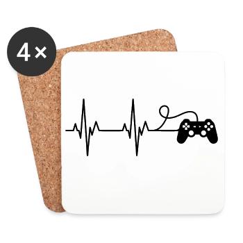 Manette de jeu Heartbeat - Dessous de verre (lot de 4) - blanc - Devant