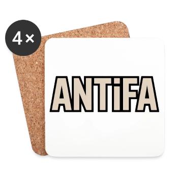 Antifa - Antifascist Merch - Coasters (set of 4) - white - Front