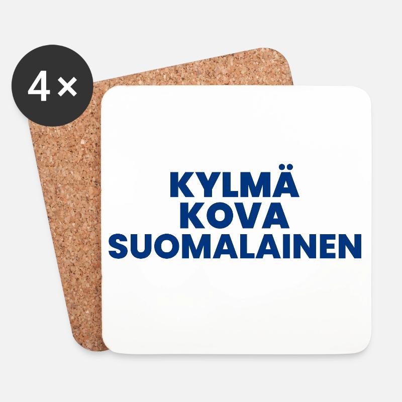 COLD HARD FINNISH v2 - Untersetzer (4er-Set) - Weiß