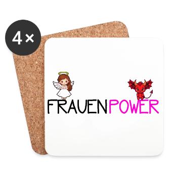 Frauenpower - Untersetzer (4er-Set) - Weiß - Vorne