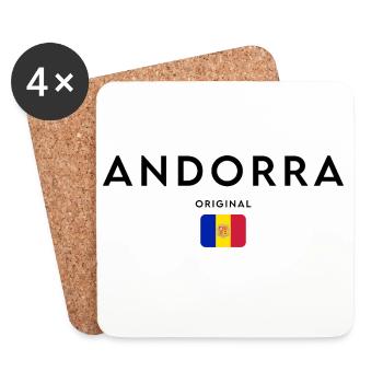 Andorranischer Stolz, minimalistisches, elegantes Design - Untersetzer (4er-Set) - Weiß - Vorne