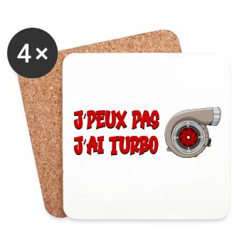 J'peux pas j'ai turbo - Dessous de verre (lot de 4) - blanc - Devant