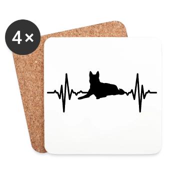 Dog Heartline - Coasters (set of 4) - white - Front