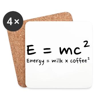 Amateur de Café Humour Scientifique - Dessous de verre (lot de 4) - blanc - Devant
