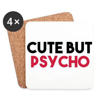 Mignon mais PSYCHO - Dessous de verre (lot de 4) - blanc - Devant
