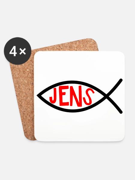 Jens Ichthys4m3 Namen Vornamen christliche - Untersetzer (4er-Set) - Weiß
