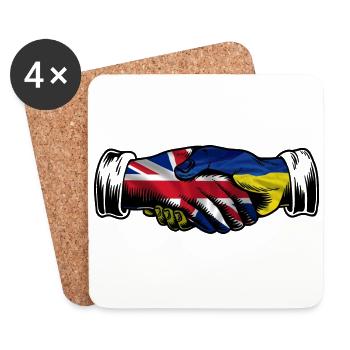 I Stand With Ukraine UK British Flag - Coasters (set of 4) - white - Front