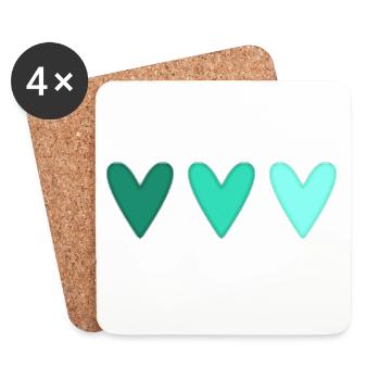 HEART. HEARTS. SAINT VALENTINE. LOVE. LOVE. COUPLE. - Coasters (set of 4) - white - Front