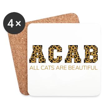 ACAB All Cats Are Beautiful - Coasters (set of 4) - white - Front
