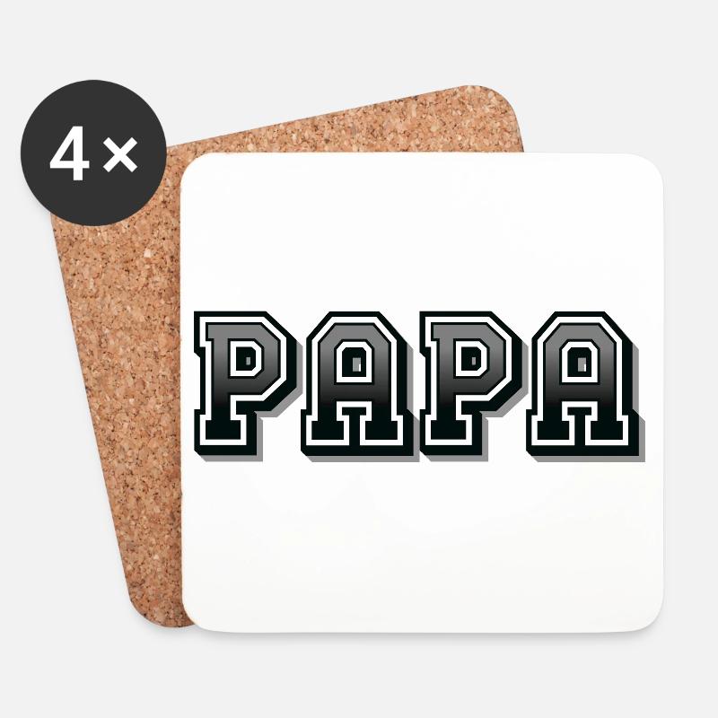 PAPA - Dessous de verre (lot de 4) - blanc