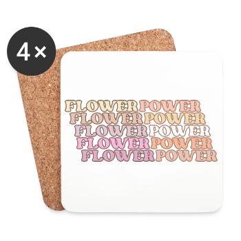 Flower Power Retro - Coasters (set of 4) - white - Front