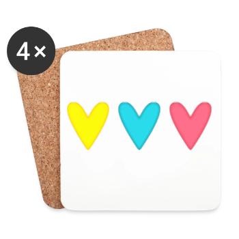 HEART. THANK YOU. MISTRESS. MASTER. THANK YOU MISTRESS. - Coasters (set of 4) - white - Front