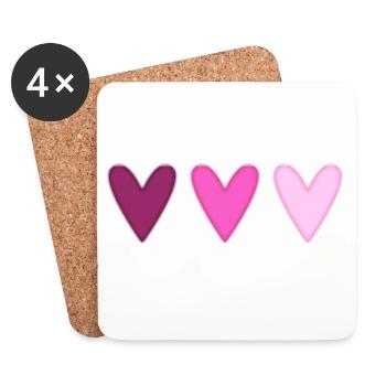 HEART. THANK YOU. MISTRESS. MASTER. THANK YOU MISTRESS. - Coasters (set of 4) - white - Front