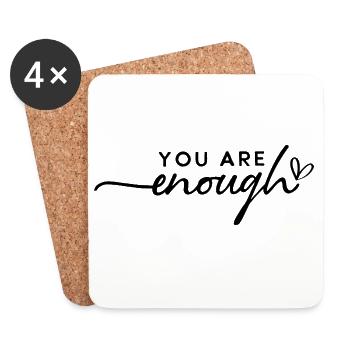 You Are Enough – Self-Love & Motivation - Coasters (set of 4) - white - Front