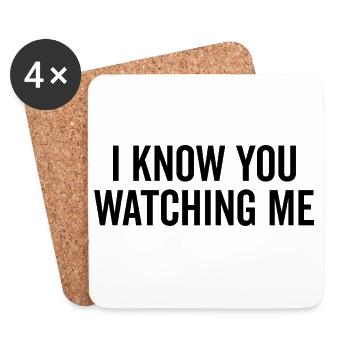I Know You Watching Me - Coasters (set of 4) - white - Front