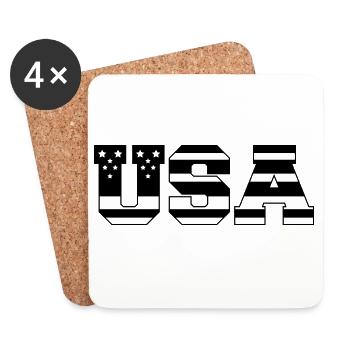 États-Unis Amérique - Dessous de verre (lot de 4) - blanc - Devant