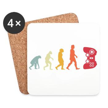 Gamer Game Video Game Blueberry Vintage Gaming - Coasters (set of 4) - white - Front
