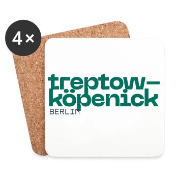 Treptow Köpenick Berlin - Schönes simples Design - Untersetzer (4er-Set) - Weiß - Vorne