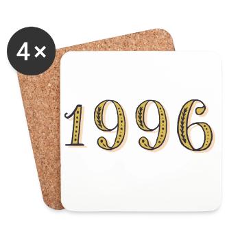 1996 Vintage 1996 Birthday Gift - Coasters (set of 4) - white - Front
