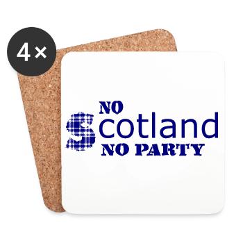 Blue Grunge Badge Typography - Coasters (set of 4) - white - Front