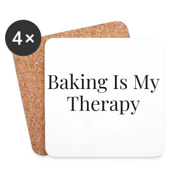 Backen Ist Meine Therapie - Untersetzer (4er-Set) - Weiß - Vorne
