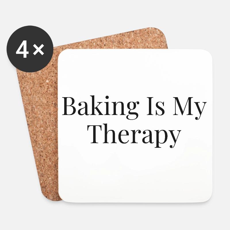 Backen Ist Meine Therapie - Untersetzer (4er-Set) - Weiß