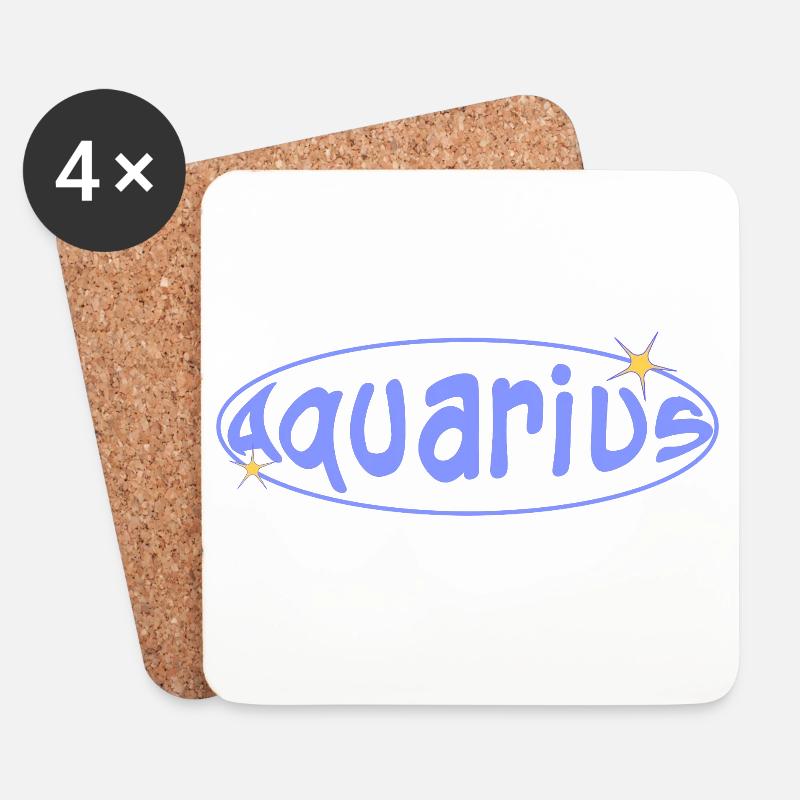 Aquarius Sign - Untersetzer (4er-Set) - Weiß