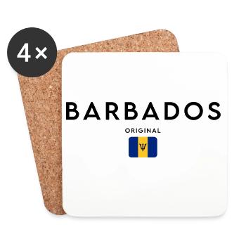 Barbadischer Stolz, minimalistisches, elegantes Design - Untersetzer (4er-Set) - Weiß - Vorne