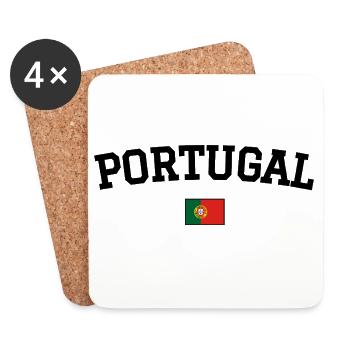 Portugal Flagge Design Schwarz - Untersetzer (4er-Set) - Weiß - Vorne
