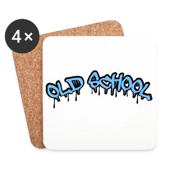Old School Graffiti Stil - Untersetzer (4er-Set) - Weiß - Vorne