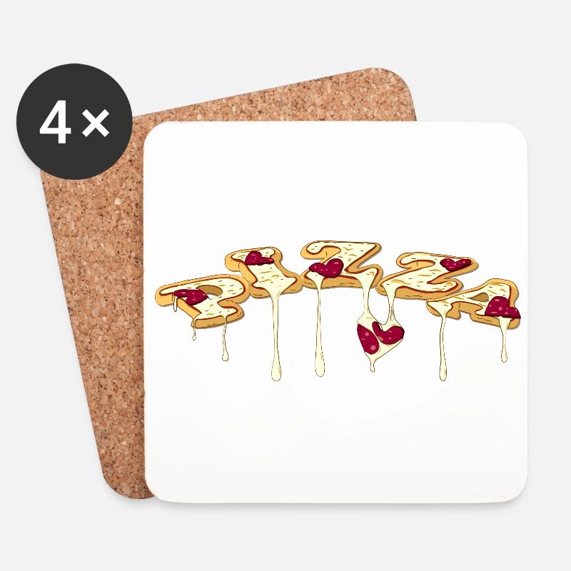 Pizza - Untersetzer (4er-Set) - Weiß