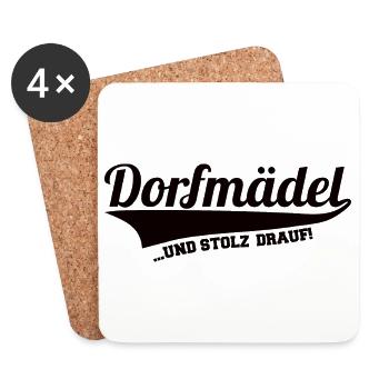 Dorfkind - Dorfmädel - Untersetzer (4er-Set) - Weiß - Vorne