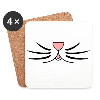 HUMOUR. CITATION. MESSAGE. RETRAITE. ANNIVERSAIRE. - Dessous de verre (lot de 4) - blanc - Devant