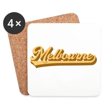 Police rétro Melbourne Gold - Dessous de verre (lot de 4) - blanc - Devant