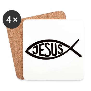 Jesus Christus von Nazareth Glaube Bibel Jesus - Untersetzer (4er-Set) - Weiß - Vorne
