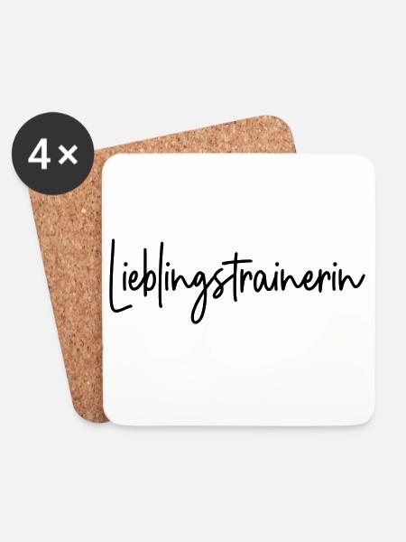 Lieblingstrainerin Trainerin - Untersetzer (4er-Set) - Weiß