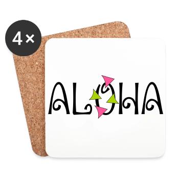 ALOHA - Coasters (set of 4) - white - Front