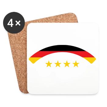 Deutsche Flagge – Deutschland - Untersetzer (4er-Set) - Weiß - Vorne