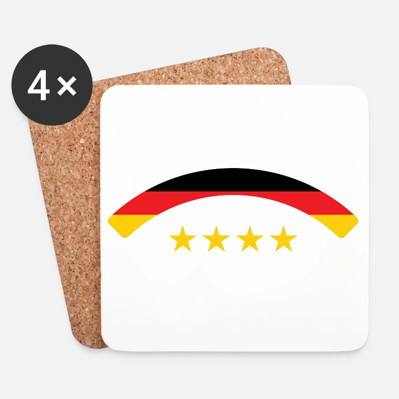German Flag - Germany - Coasters (set of 4) - white