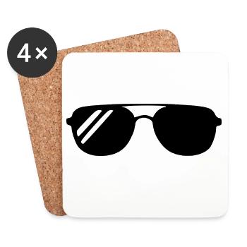 Sonnenbrille Sommer Urlaub Geschenk - Untersetzer (4er-Set) - Weiß - Vorne