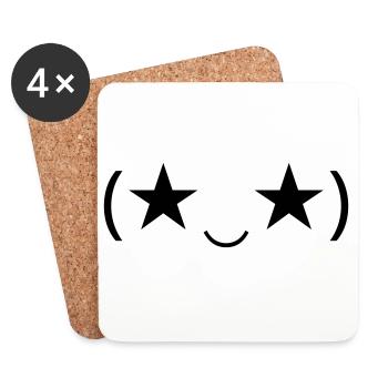 Stareye Emote (★‿★) inspires - Coasters (set of 4) - white - Front