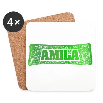 Frau Amila - Untersetzer (4er-Set) - Weiß - Vorne