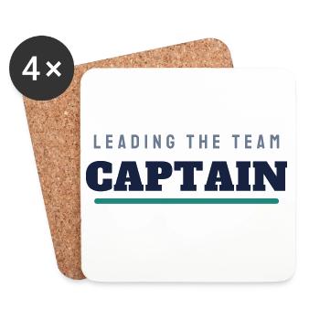 Lettrage du Captain College - Club du capitaine - Dessous de verre (lot de 4) - blanc - Devant