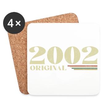 Original 2002 Jahrgang 2002 Retro Jubiläum 2002 - Untersetzer (4er-Set) - Weiß - Vorne