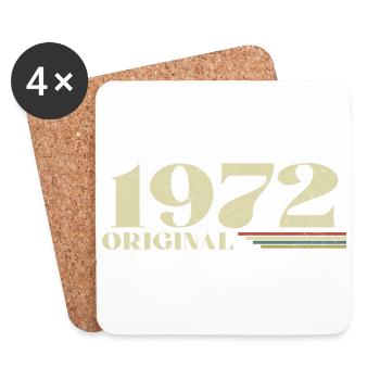 Original 1972 Vintage 1972 anniversaire 1972 rétro - Dessous de verre (lot de 4) - blanc - Devant