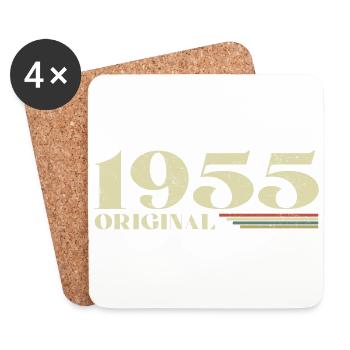 Original 1955 Vintage 1955 anniversaire 1955 rétro - Dessous de verre (lot de 4) - blanc - Devant