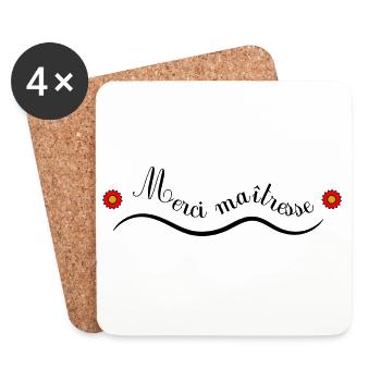 THANK YOU. MISTRESS. MASTER. THANK YOU MISTRESS - Coasters (set of 4) - white - Front