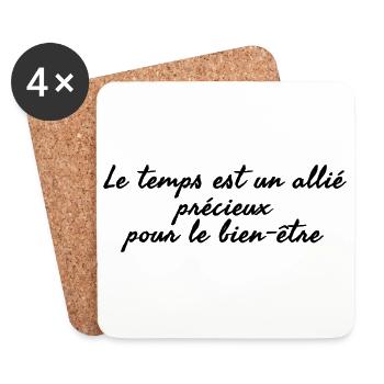 Phrase motivation et bien être. Citation positive - Dessous de verre (lot de 4) - blanc - Devant