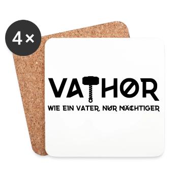 Vathor - Comme un père, mais en plus puissant - Dessous de verre (lot de 4) - blanc - Devant